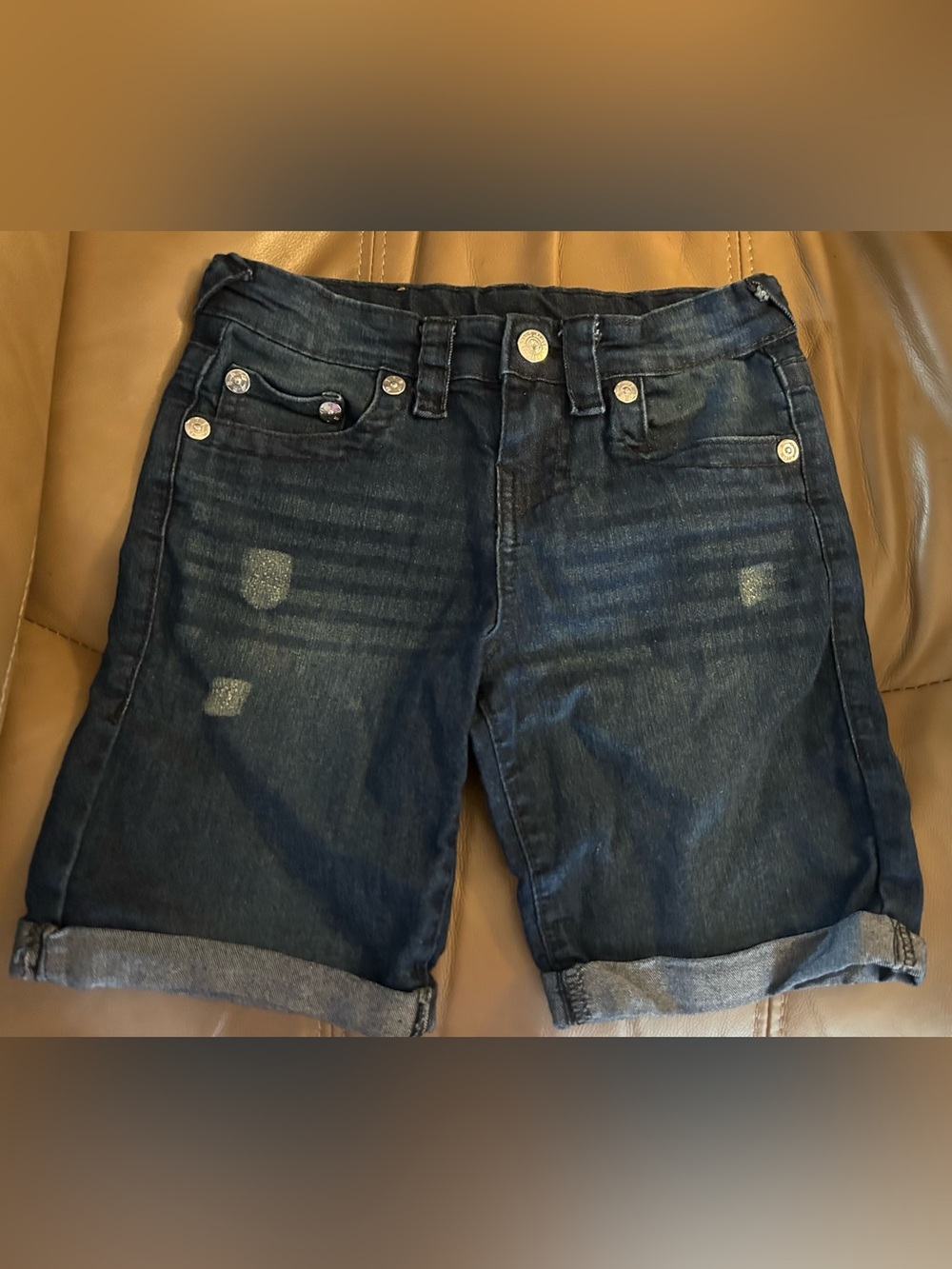 True Religion blue denim shorts kids boys size 7